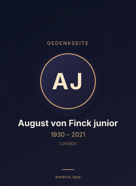 Gedenkportrait von August von Finck junior