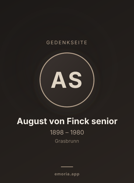 Gedenkportrait von August von Finck senior