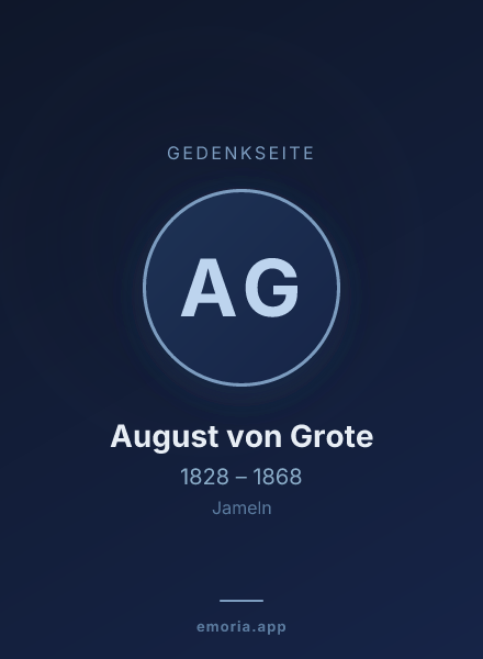 Gedenkportrait von August von Grote