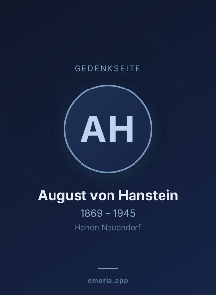 Gedenkportrait von August von Hanstein