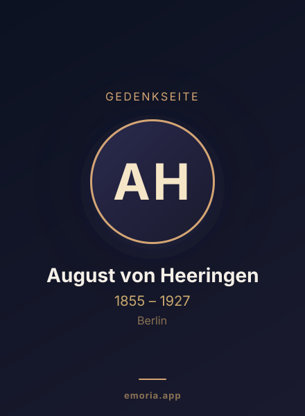 Gedenkportrait von August von Heeringen