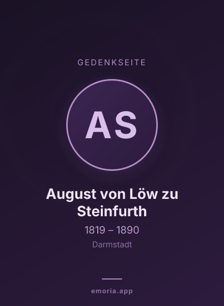 Gedenkportrait von August von Löw zu Steinfurth