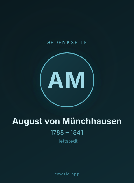 Gedenkportrait von August von Münchhausen