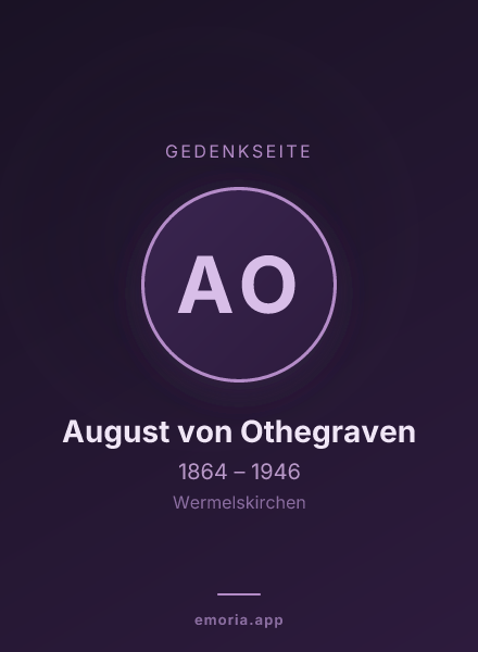 Gedenkportrait von August von Othegraven