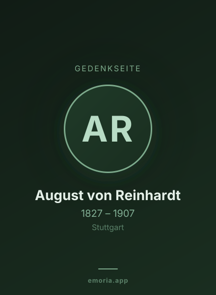 Gedenkportrait von August von Reinhardt