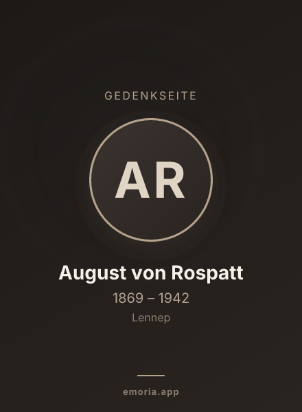 Gedenkportrait von August von Rospatt