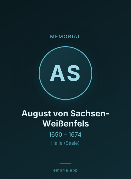 Memorial portrait of August von Sachsen-Weißenfels
