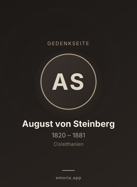 Gedenkportrait von August von Steinberg