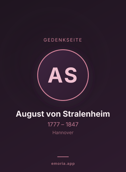 Gedenkportrait von August von Stralenheim