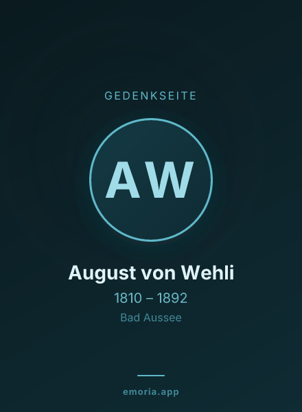 Gedenkportrait von August von Wehli