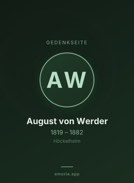 Gedenkportrait von August von Werder