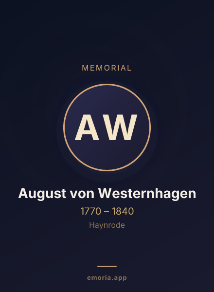 Memorial portrait of August von Westernhagen