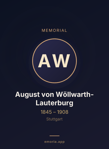 Memorial portrait of August von Wöllwarth-Lauterburg
