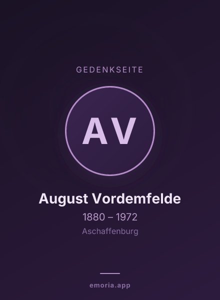 Gedenkportrait von August Vordemfelde
