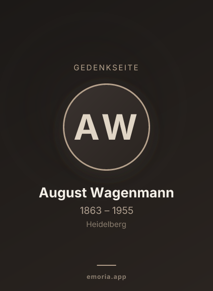 Gedenkportrait von August Wagenmann