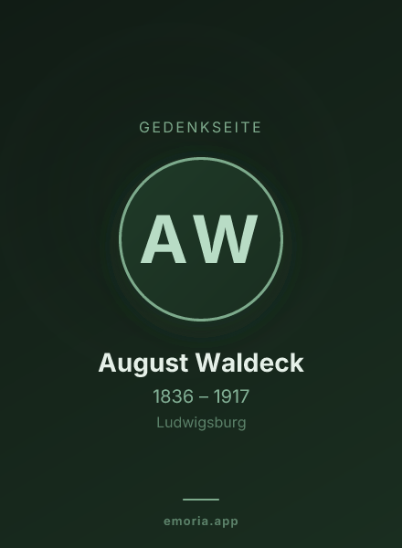 Gedenkportrait von August Waldeck