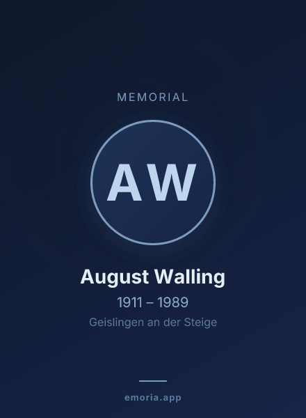 Memorial portrait of August Walling