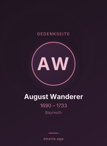 Gedenkportrait von August Wanderer