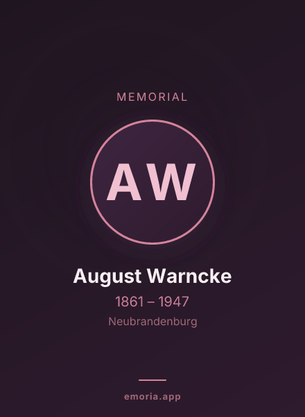 Memorial portrait of August Warncke