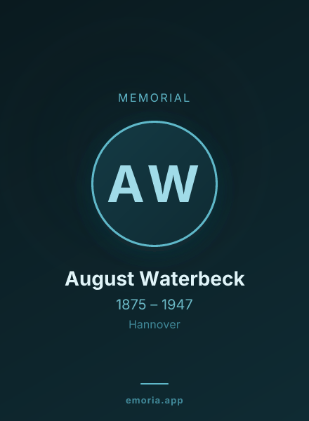 Memorial portrait of August Waterbeck