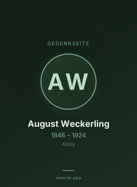 Gedenkportrait von August Weckerling