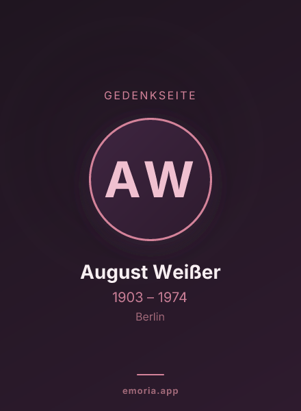 Gedenkportrait von August Weißer