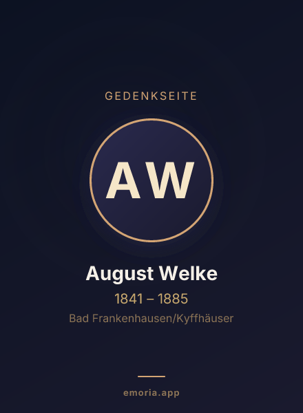 Gedenkportrait von August Welke