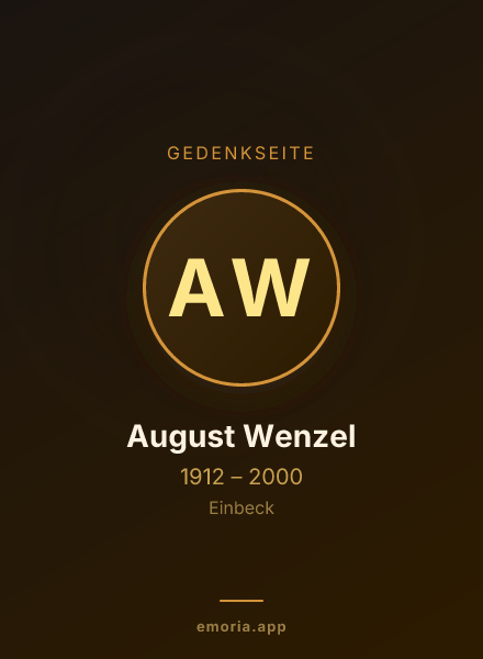 Gedenkportrait von August Wenzel