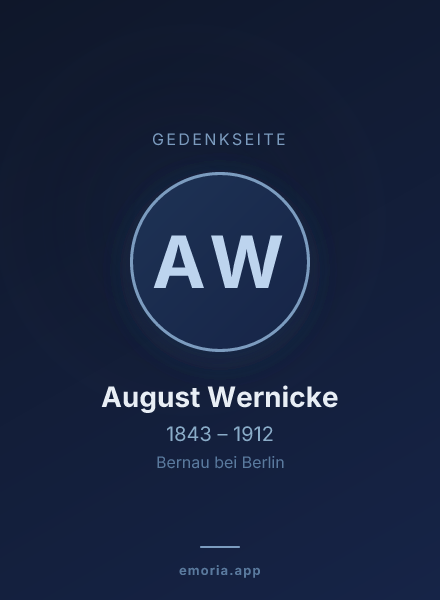 Gedenkportrait von August Wernicke