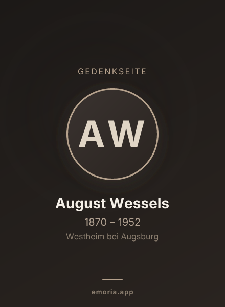 Gedenkportrait von August Wessels