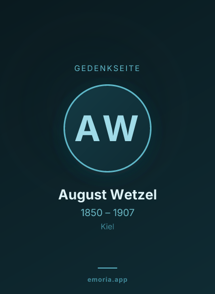 Gedenkportrait von August Wetzel