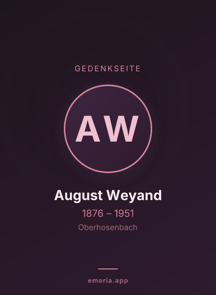 Gedenkportrait von August Weyand