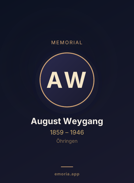 Memorial portrait of August Weygang