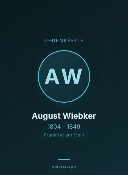 Gedenkportrait von August Wiebker