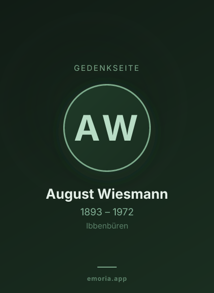 Gedenkportrait von August Wiesmann