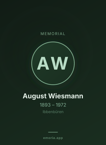 Memorial portrait of August Wiesmann