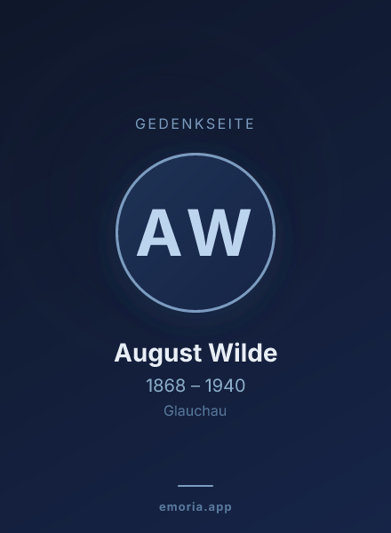 Gedenkportrait von August Wilde