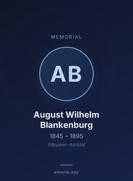 Memorial portrait of August Wilhelm Blankenburg