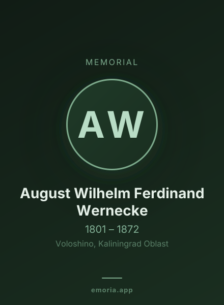 Memorial portrait of August Wilhelm Ferdinand Wernecke