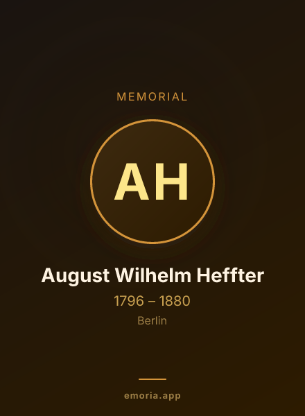 Memorial portrait of August Wilhelm Heffter