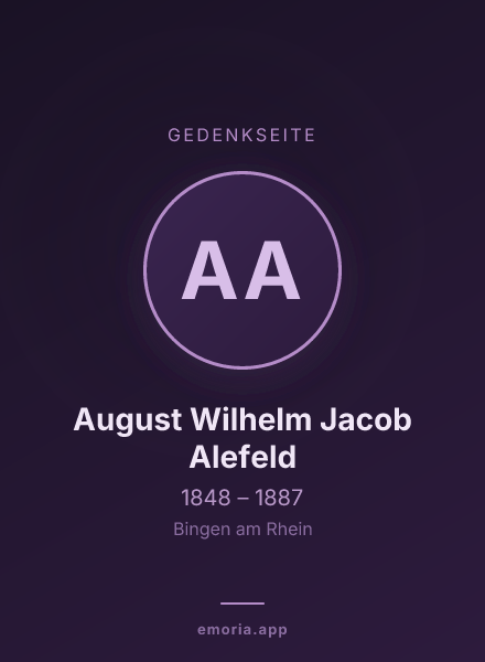 Gedenkportrait von August Wilhelm Jacob Alefeld