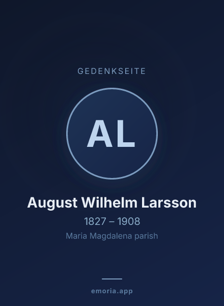 Gedenkportrait von August Wilhelm Larsson