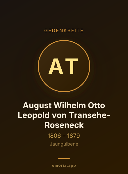 Gedenkportrait von August Wilhelm Otto Leopold von Transehe-Roseneck