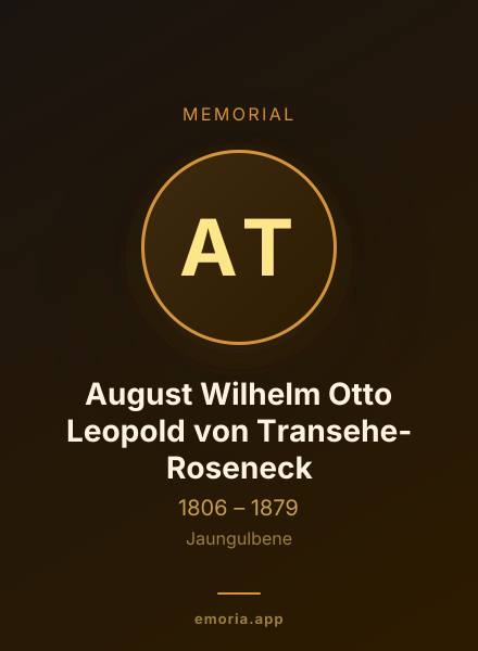 Memorial portrait of August Wilhelm Otto Leopold von Transehe-Roseneck