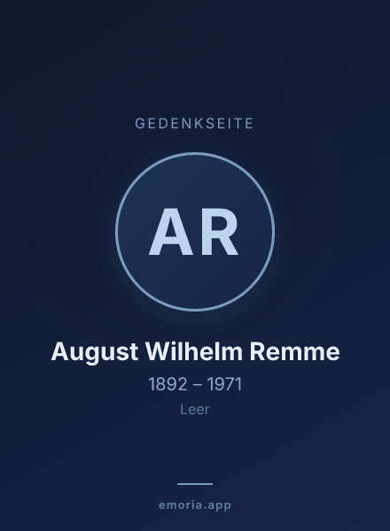 Gedenkportrait von August Wilhelm Remme