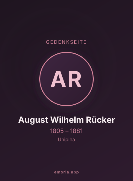 Gedenkportrait von August Wilhelm Rücker