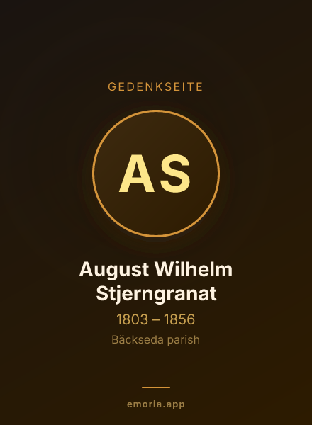 Gedenkportrait von August Wilhelm Stjerngranat