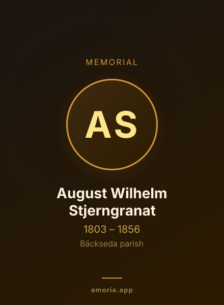 Memorial portrait of August Wilhelm Stjerngranat
