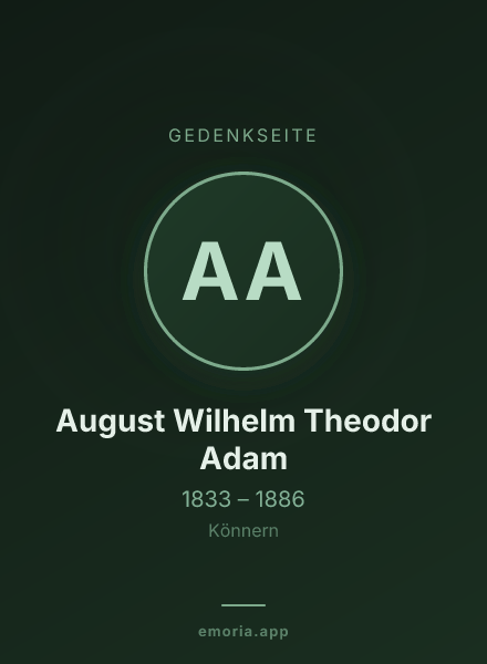 Gedenkportrait von August Wilhelm Theodor Adam