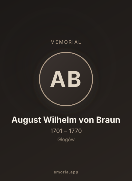 Memorial portrait of August Wilhelm von Braun
